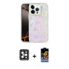 MARSİLYAN™- iPhone 15 Pro Max Kılıf Odak Prime - Siyah Buffer Hayalet Cam Ekran Koruyucu + Siyah PVD Metal Kamera Lens
