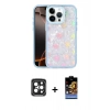 MARSİLYAN™- iPhone 15 Pro Max Kılıf Odak Prime - Siyah Buffer Hayalet Cam Ekran Koruyucu + Siyah PVD Metal Kamera Lens