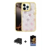 MARSİLYAN™- iPhone 15 Pro Max Kılıf Odak Prime - Siyah Buffer Hayalet Cam Ekran Koruyucu + Raze Metal Kamera Lens - TMGI