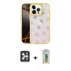 MARSİLYAN™- iPhone 15 Pro Max Kılıf Odak Prime - Siyah Polymer Nano Ekran Koruyucu + PVD Metal Kamera Lens - GI