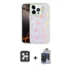 MARSİLYAN™- iPhone 15 Pro Max Kılıf Odak Prime - Siyah Vanessa Magic Cam + PVD Metal Kamera Lens - GI