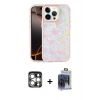 MARSİLYAN™- iPhone 15 Pro Max Kılıf Odak Prime - Siyah Vanessa Magic Cam + PVD Metal Kamera Lens - GS