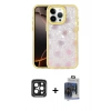 MARSİLYAN™- iPhone 15 Pro Max Kılıf Odak Prime - Siyah Vanessa Magic Cam + PVD Metal Kamera Lens - SH