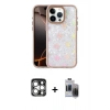 MARSİLYAN™- iPhone 15 Pro Max Kılıf Odak Prime - Siyah Vanessa Magic Hayalet Cam + PVD Metal Kamera Lens - GS