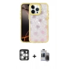 MARSİLYAN™- iPhone 15 Pro Max Kılıf Odak Prime - Siyah Vanessa Magic Hayalet Cam + PVD Metal Kamera Lens - GS