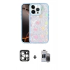 MARSİLYAN™- iPhone 15 Pro Max Kılıf Odak Prime - Siyah Vanessa Magic Hayalet Cam + PVD Metal Kamera Lens - GS