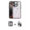 MARSİLYAN™- iPhone 15 Pro Max Kılıf Odak Prime - Siyah Vanessa Magic Hayalet Cam + PVD Metal Kamera Lens - GS