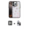 MARSİLYAN™- iPhone 15 Pro Max Kılıf Odak Prime - Siyah Vanessa Magic Hayalet Cam + PVD Metal Kamera Lens - GI