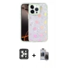 MARSİLYAN™- iPhone 15 Pro Max Kılıf Odak Prime - Siyah Vanessa Magic Hayalet Cam + PVD Metal Kamera Lens - GI