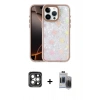 MARSİLYAN™- iPhone 15 Pro Max Kılıf Odak Prime - Siyah Vanessa Magic Hayalet Cam + PVD Metal Kamera Lens - GI