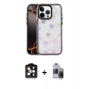 MARSİLYAN™- iPhone 15 Pro Max Kılıf Odak Prime - Siyah Vanessa Magic Hayalet Cam + PVD Metal Kamera Lens - TU