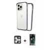 MARSİLYAN™- iPhone 15 Pro Max Kılıf Pusula Asil Koleksiyonu - Şeffaf 360 Full Body Arka Koruyucu + PVD Metal Kamera Lens - GS
