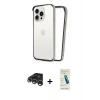 MARSİLYAN™- iPhone 15 Pro Max Kılıf Pusula Asil Koleksiyonu - Şeffaf Pasifik Cam Ekran Koruyucu + Raze Metal Kamera Lens - GS