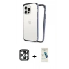 MARSİLYAN™- iPhone 15 Pro Max Kılıf Pusula Asil Koleksiyonu - Şeffaf Pasifik Cam Ekran Koruyucu + PVD Metal Kamera Lens - LT