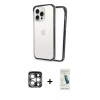 MARSİLYAN™- iPhone 15 Pro Max Kılıf Pusula Asil Koleksiyonu - Şeffaf Pasifik Cam Ekran Koruyucu + PVD Metal Kamera Lens - GS