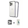 MARSİLYAN™- iPhone 15 Pro Max Kılıf Pusula Asil Koleksiyonu - Şeffaf Pasifik Cam Ekran Koruyucu + PVD Metal Kamera Lens - GS