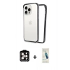 MARSİLYAN™- iPhone 15 Pro Max Kılıf Pusula Asil Koleksiyonu - Şeffaf Pasifik Cam Ekran Koruyucu + PVD Metal Kamera Lens - TU