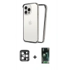 MARSİLYAN™- iPhone 15 Pro Max Kılıf Pusula Asil Koleksiyonu - Siyah 360 Mat Full Body Arka Koruyucu + PVD Metal Kamera Lens - LT