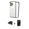 MARSİLYAN™- iPhone 15 Pro Max Kılıf Pusula Asil Koleksiyonu - Siyah 3D Antistatik Hayalet Cam Ekran Koruyucu + Raze Metal Kamera Lens - GS