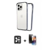 MARSİLYAN™- iPhone 15 Pro Max Kılıf Pusula Asil Koleksiyonu - Siyah 3D Antistatik Mat Seramik Nano Ekran Koruyucu + PVD Metal Kamera Lens - SH