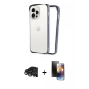 MARSİLYAN™- iPhone 15 Pro Max Kılıf Pusula Asil Koleksiyonu - Siyah 3D Antistatik Mat Seramik Nano Ekran Koruyucu + Raze Metal Kamera Lens - TMGI