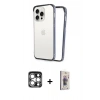MARSİLYAN™- iPhone 15 Pro Max Kılıf Pusula Asil Koleksiyonu - Siyah Bilvis 3D Cam Ekran Koruyucu + PVD Metal Kamera Lens - GS