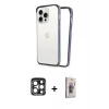 MARSİLYAN™- iPhone 15 Pro Max Kılıf Pusula Asil Koleksiyonu - Siyah Bilvis 3D Cam Ekran Koruyucu + PVD Metal Kamera Lens - LT