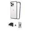 MARSİLYAN™- iPhone 15 Pro Max Kılıf Pusula Asil Koleksiyonu - Siyah Bilvis 3D Cam Ekran Koruyucu + Raze Metal Kamera Lens - GS