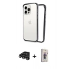 MARSİLYAN™- iPhone 15 Pro Max Kılıf Pusula Asil Koleksiyonu - Siyah Bilvis 3D Cam Ekran Koruyucu + Raze Metal Kamera Lens - TMGI