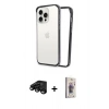 MARSİLYAN™- iPhone 15 Pro Max Kılıf Pusula Asil Koleksiyonu - Siyah Bilvis 3D Cam Ekran Koruyucu + Raze Metal Kamera Lens - SH