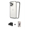MARSİLYAN™- iPhone 15 Pro Max Kılıf Pusula Asil Koleksiyonu - Siyah Bilvis 3D Cam Ekran Koruyucu + Raze Metal Kamera Lens - TMGI