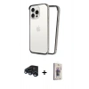 MARSİLYAN™- iPhone 15 Pro Max Kılıf Pusula Asil Koleksiyonu - Siyah Bilvis 3D Cam Ekran Koruyucu + Raze Metal Kamera Lens - LT