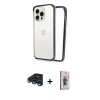 MARSİLYAN™- iPhone 15 Pro Max Kılıf Pusula Asil Koleksiyonu - Siyah Bilvis 3D Cam Ekran Koruyucu + Raze Metal Kamera Lens - LT