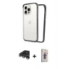 MARSİLYAN™- iPhone 15 Pro Max Kılıf Pusula Asil Koleksiyonu - Siyah Bilvis 3D Cam Ekran Koruyucu + Raze Metal Kamera Lens - GS