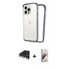 MARSİLYAN™- iPhone 15 Pro Max Kılıf Pusula Asil Koleksiyonu - Siyah Bilvis 3D Mat Cam Ekran Koruyucu + Gümüş Raze Metal Kamera Lens