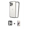 MARSİLYAN™- iPhone 15 Pro Max Kılıf Pusula Asil Koleksiyonu - Siyah Bilvis 3D Mat Cam Ekran Koruyucu + PVD Metal Kamera Lens - GS