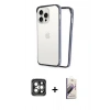 MARSİLYAN™- iPhone 15 Pro Max Kılıf Pusula Asil Koleksiyonu - Siyah Bilvis 3D Mat Cam Ekran Koruyucu + PVD Metal Kamera Lens - GI