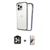 MARSİLYAN™- iPhone 15 Pro Max Kılıf Pusula Asil Koleksiyonu - Siyah Bilvis 3D Mat Cam Ekran Koruyucu + PVD Metal Kamera Lens - TU