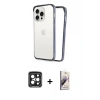 MARSİLYAN™- iPhone 15 Pro Max Kılıf Pusula Asil Koleksiyonu - Siyah Bilvis 3D Mat Cam Ekran Koruyucu + Siyah PVD Metal Kamera Lens