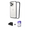 MARSİLYAN™- iPhone 15 Pro Max Kılıf Pusula Asil Koleksiyonu - Siyah Bilvis 5in1 3D Magic Cam Ekran Koruyucu + Raze Metal Kamera Lens - SH