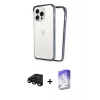 MARSİLYAN™- iPhone 15 Pro Max Kılıf Pusula Asil Koleksiyonu - Siyah Bilvis 5in1 3D Magic Cam Ekran Koruyucu + Raze Metal Kamera Lens - SH