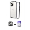 MARSİLYAN™- iPhone 15 Pro Max Kılıf Pusula Asil Koleksiyonu - Siyah Bilvis 5in1 3D Magic Cam Ekran Koruyucu + PVD Metal Kamera Lens - GI