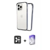 MARSİLYAN™- iPhone 15 Pro Max Kılıf Pusula Asil Koleksiyonu - Siyah Bilvis 5in1 3D Magic Cam Ekran Koruyucu + PVD Metal Kamera Lens - SH