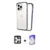 MARSİLYAN™- iPhone 15 Pro Max Kılıf Pusula Asil Koleksiyonu - Siyah Bilvis 5in1 3D Magic Cam Ekran Koruyucu + PVD Metal Kamera Lens - GS