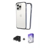 MARSİLYAN™- iPhone 15 Pro Max Kılıf Pusula Asil Koleksiyonu - Siyah Bilvis 5in1 3D Magic Cam Ekran Koruyucu + Raze Metal Kamera Lens - TMGI