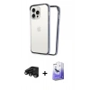 MARSİLYAN™- iPhone 15 Pro Max Kılıf Pusula Asil Koleksiyonu - Siyah Bilvis 5in1 5D Magic Hayalet Cam Ekran Koruyucu + Raze Metal Kamera Lens - SH