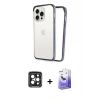MARSİLYAN™- iPhone 15 Pro Max Kılıf Pusula Asil Koleksiyonu - Siyah Bilvis 5in1 5D Magic Hayalet Cam Ekran Koruyucu + PVD Metal Kamera Lens - SH