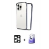 MARSİLYAN™- iPhone 15 Pro Max Kılıf Pusula Asil Koleksiyonu - Siyah Bilvis 5in1 5D Magic Hayalet Cam Ekran Koruyucu + PVD Metal Kamera Lens - LT