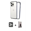 MARSİLYAN™- iPhone 15 Pro Max Kılıf Pusula Asil Koleksiyonu - Siyah Bilvis Hayalet Cam Ekran Koruyucu + PVD Metal Kamera Lens - GI