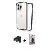 MARSİLYAN™- iPhone 15 Pro Max Kılıf Pusula Asil Koleksiyonu - Siyah Bilvis Hayalet Cam Ekran Koruyucu + Raze Metal Kamera Lens - GS